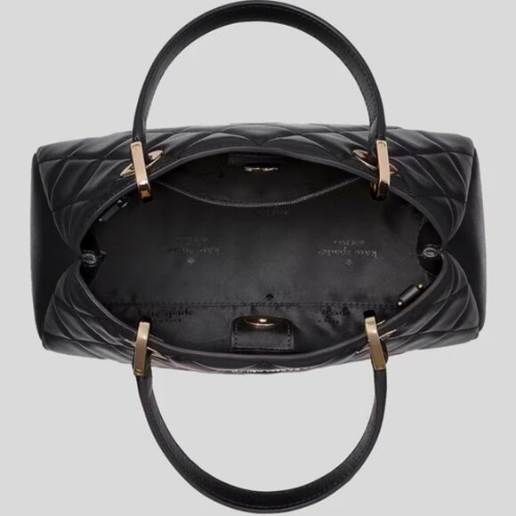 NWT ✅ Kate Spade CAREY ~ Small Quilted Sullivan Satchel K1489 ~ BLACK ✨ NWT - Picture 3 of 12